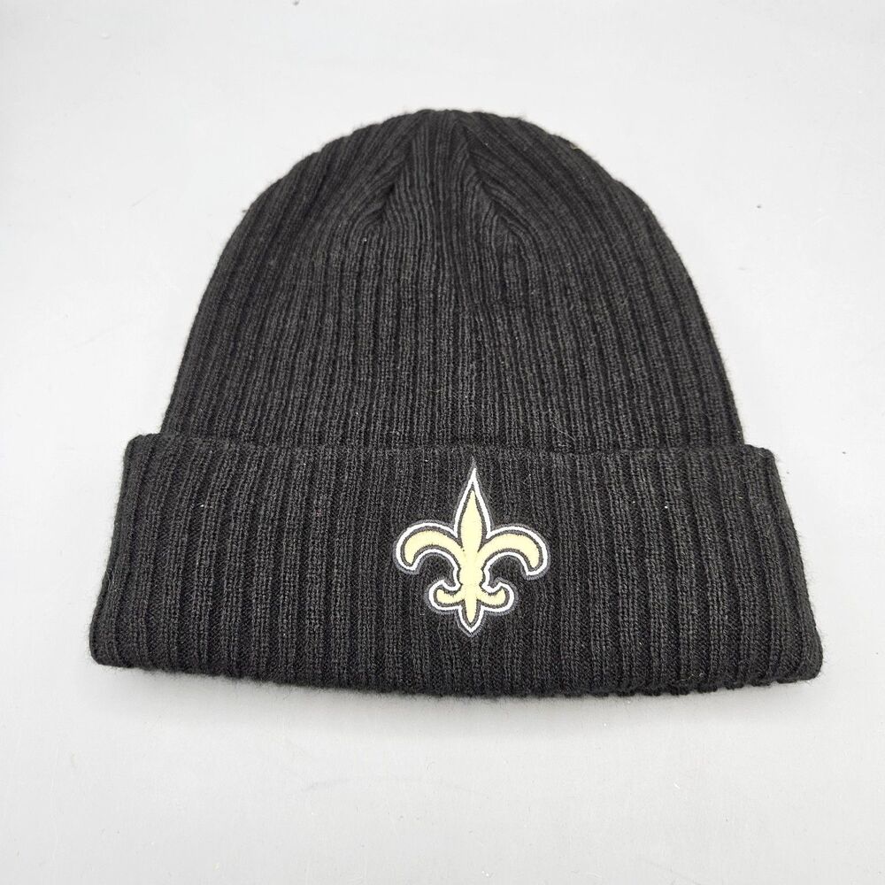NFL Beanie - New Orleans Saints, Black, Cuffed Fanatics Knit